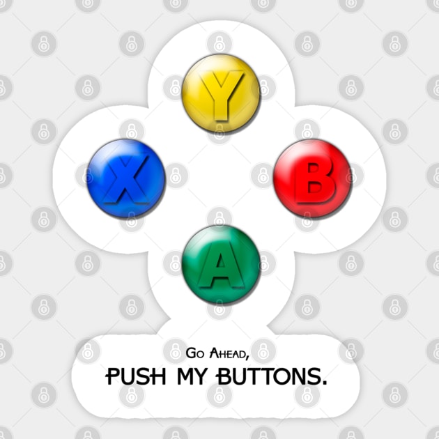 Push My Buttons -XB Sticker by artofbriancroll